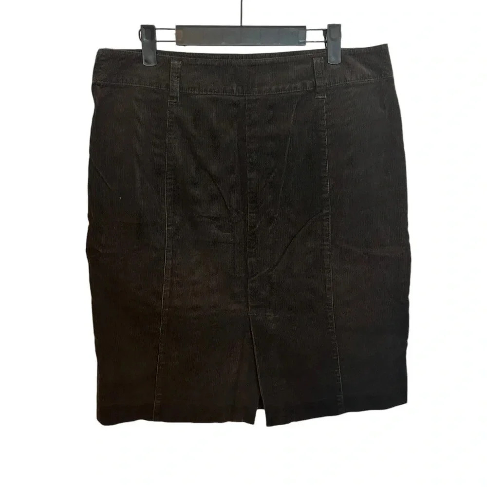 Ann Taylor Brown Corduroy Pencil Skirt